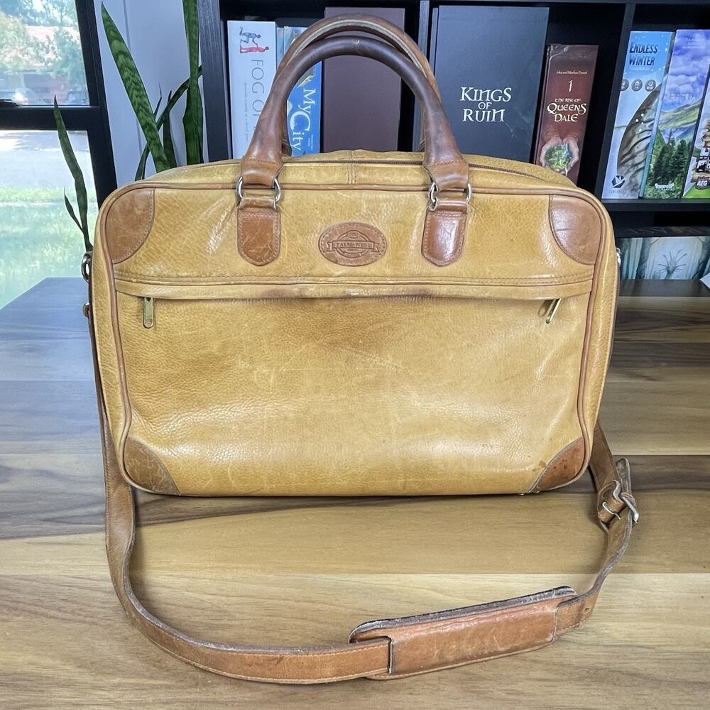 Palm West Golf Vintage Large Leather Messenger Bag Adjustable Strap *flaws* - Picture 7 of 9